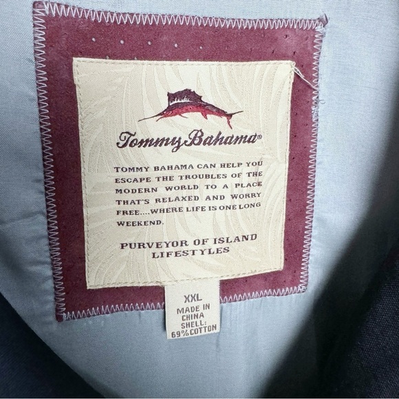 Tommy Bahama Cotton/Nylon Blend Black Jacket XXL - Picture 3 of 10